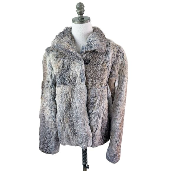 Vintage Split End Ltd Tan 100% Rabbit Fur Coat Women's Size Medium EUC - Picture 1 of 8